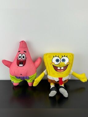 SpongeBob SquarePants Sponge Bob 8” AND Patrick Star 7” Plush Stuffed Dolls